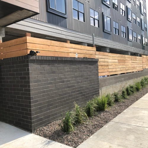 Brick and Wood Fence