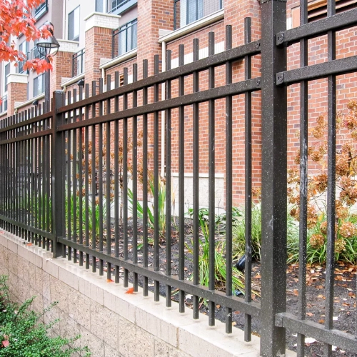 Brick and Wrought Iron Fence