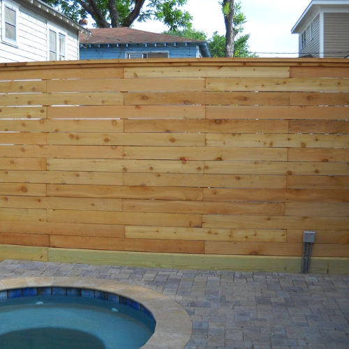 Wood Pool Fence